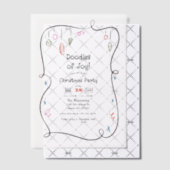 Met de Hand Getekende Krabbel Speelse Doodle Kerst Vellum Uitnodigingen (Offset (Uitnodiging))