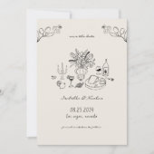 Met de hand getekende krabbelige handgeschreven br save the date (Voorkant)