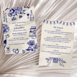 Met de Hand Getekende Krabbels/Doodles All-In-One Kaart