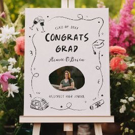 Met de Hand Getekende Krabbels Gefeliciteerd Afstu