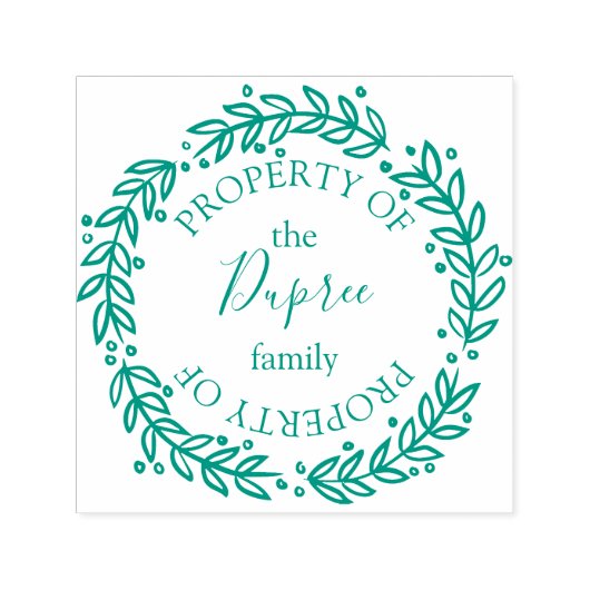 Met de hand getekende krans Eigendom van Naam Zelfinktende Stempel (Design)