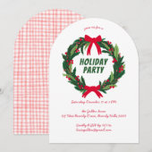 Met de Hand Getekende Krans Kerstvakantie Feest AR Kaart (Voorkant / Achterkant)