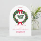 Met de Hand Getekende Krans Kerstvakantie Feest AR Kaart (Staand voorkant)