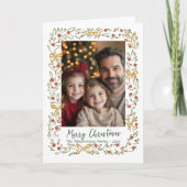 Met de hand getekende krans & keurige strikken fot kaart (Voorkant)