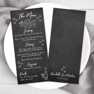 Met de Hand Getekende Krijtbord Whimsical Bruiloft Menu