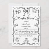 Met de hand getekende kronkelende fantasievolle co kaart (Voorkant)