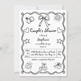 Met de hand getekende kronkelende fantasievolle co kaart