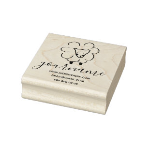 Met de hand getekende krullende schaap rubberstempel