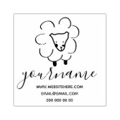 Met de hand getekende krullende schaap rubberstempel (Afrduk)