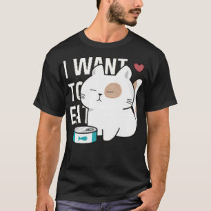 Met de hand getekende kubieke katten t-shirt