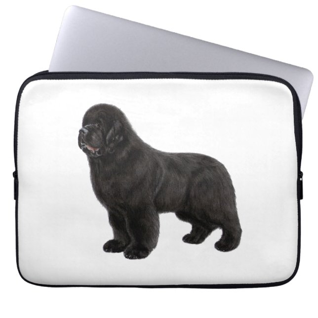 Met de hand getekende kunst van Newfoundlandse hon Laptop Sleeve (Voorkant)