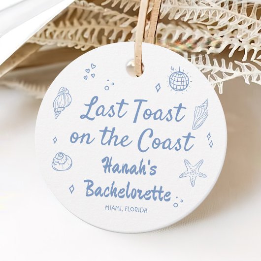 Met de hand getekende kusten vrijgezellenfeest voo bedankjes labels