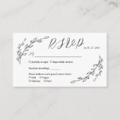 Met de Hand Getekende laurier Rsvp Informatiekaartje (Voorkant)