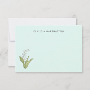 Met de Hand Getekende Lelietje-van-dalen Lente Wil Bedankkaart