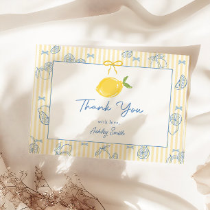 Met de hand getekende Lemon Baby Shower Bedankkaar Bedankkaart