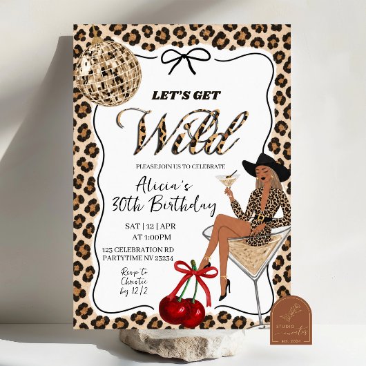 Met de hand getekende 'Let's Get Wild' verjaardags Kaart