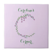 Met de hand getekende letter C Initiaal monogram w Tegeltje (Voorkant)