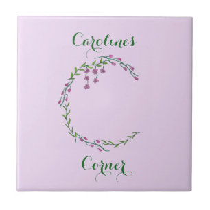 Met de hand getekende letter C Initiaal monogram w Tegeltje