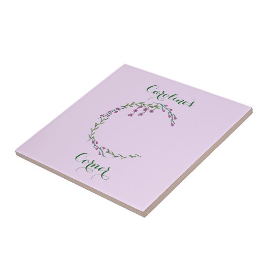 Met de hand getekende letter C Initiaal monogram w Tegeltje (Zijkant)