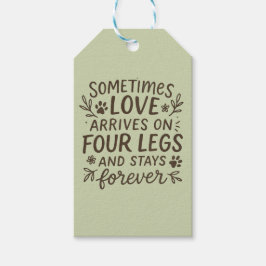 Met de Hand Getekende Letter Paw Prints Zachte Sal Cadeaulabel
