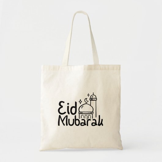 Met de hand getekende lettering "Eid Mubarak" Tote Bag (Voorkant)