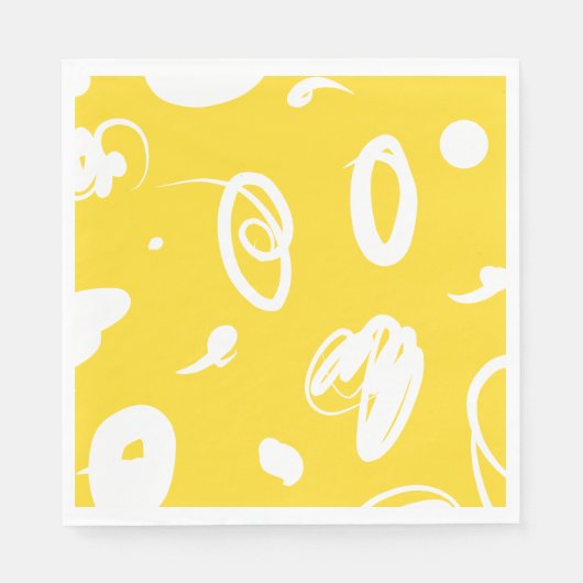 Met de hand getekende, leuke gebogen lijnen, ontwe servet (Voorkant)