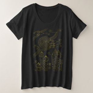 Met de hand getekende lijnen door EDDArt - kom sam Grote Maat T-shirt