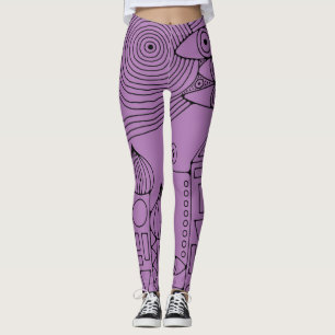 Met de hand getekende lijnen door EDDArt - Samen k Leggings