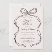 Met de hand getekende lint rand koppel shower kaart (Voorkant)