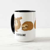 Met de Hand Getekende Luiaard Aangepast Knuffel Mok (Voorkant links)