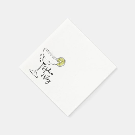 Met de hand getekende Margarita cocktail Servet (Hoek)