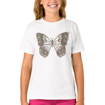 Met de hand getekende Mariposa vlinder voor meisje