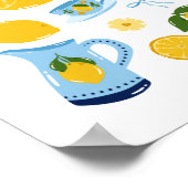 Met de hand getekende mediterraan citroen collage poster (Hoek)
