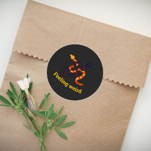 Met de hand getekende meerkleuren grappige slangen ronde sticker