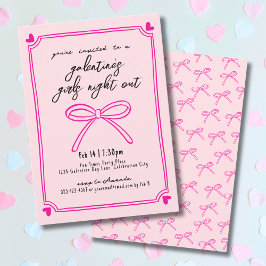 Met de Hand Getekende Meiden Avond Galentine's Dag Kaart