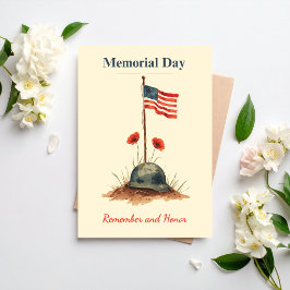 Met de hand getekende Memorial Day-illustratie Kaart