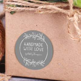 Met de hand getekende, met liefde gemaakte, gepers ronde sticker