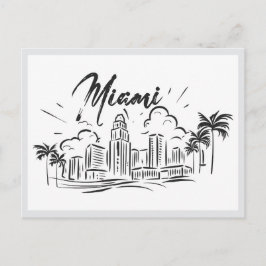 Met de hand getekende Miami Florida USA Briefkaart