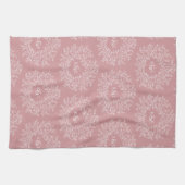 Met de hand getekende monogram roze bruiloft theedoek (Horizontaal)