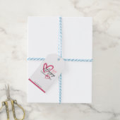 Met de hand getekende Moppige Hartjes Gelukkig Val Cadeaulabel (Met Touw)