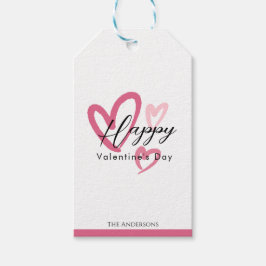 Met de hand getekende Moppige Hartjes Gelukkig Val Cadeaulabel