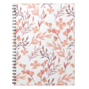 Met de hand getekende, naadloze, florale ornament  notitieboek