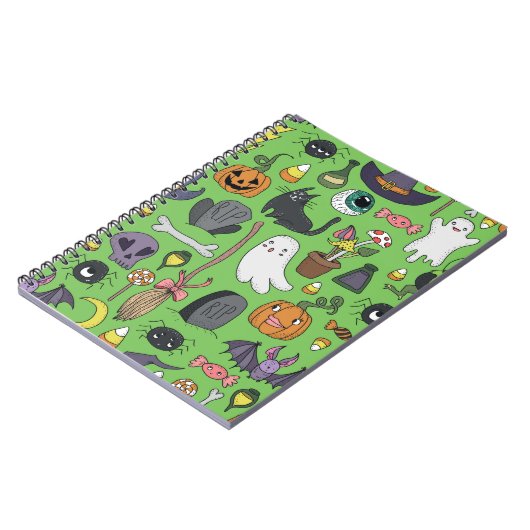 Met de hand getekende naadloze patronen met schatt notitieboek (Linkerzijde)