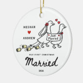 Met de Hand Getekende Net Getrouwd Ornament (Links)