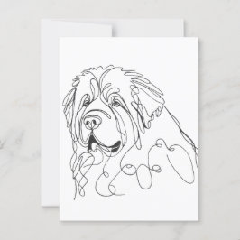 Met de hand getekende Newfoundlander minimalistisc Briefkaart