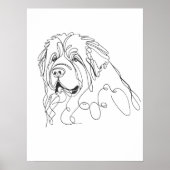Met de hand getekende Newfoundlander minimalistisc Poster (Voorkant)