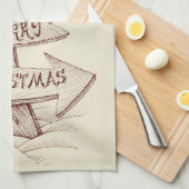  met de hand getekende Noordpool Kerstmis Theedoek (Quarter Fold)