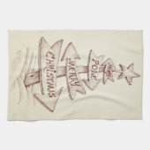  met de hand getekende Noordpool Kerstmis Theedoek (Horizontaal)