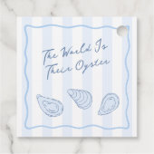 Met de Hand Getekende Oester Brunch Koppel Bruidsf Bedankjes Labels (Achterkant)