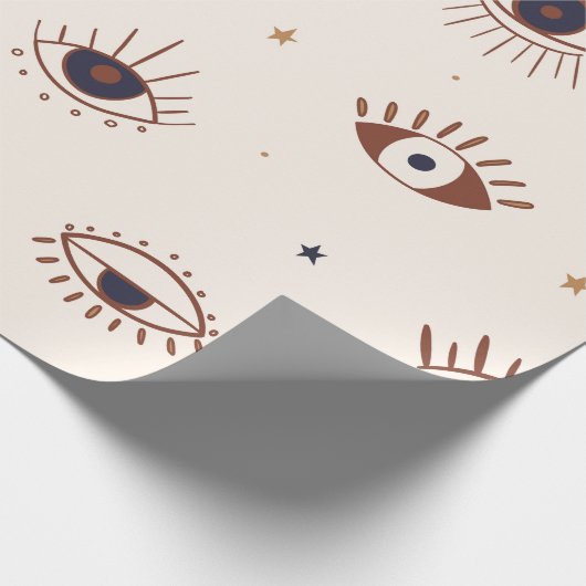 Met de hand getekende ogen Mystical Seamless Patte Cadeaupapier (Hoek)
